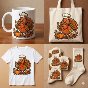 Imágenes prediseñadas de pavos de Acción de Gracias para proyectos festivos de bricolaje de otoño y decoración navideña.