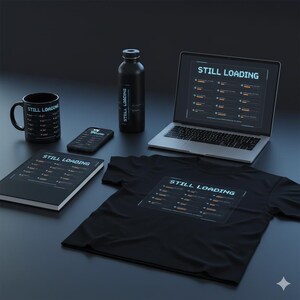 Still Loading Cyberpunk Print – Minimalist Tech Art (Digital Download)