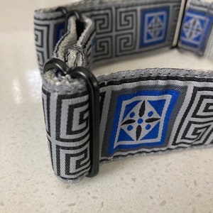 1.5&quot; Martingale Greyhound Whippet Dog Collar with Greek Themed Design