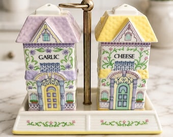 Set vintage Lenox Spice Village per formaggio e aglio con contenitore originale – 1993