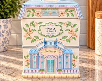 Lenox Spice Village Tea Canister | Tea Shoppe | Fine Porcelain 1990