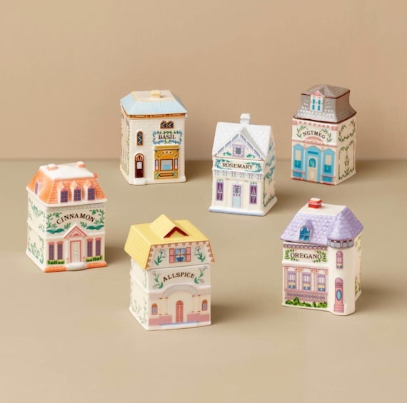 Lenox Spice Village 6-piece “garden District” Spice Jar Set #1