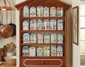 Lenox Spice Village Inspired Wood Spice Rack - Vintage Style - Classic Brown.