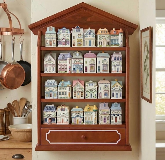 ビンテージ 入手困難　レノックス スパイスケース スパイスラック 木製 アメリカ Lenox Spice Village Inspired Wood Spice Rack - Vintage Style