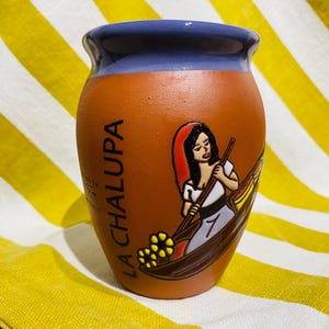 Handmade Mexican Cantarito – Traditional Hand-Painted Clay Pottery- La chinampa– LOTERÍA MEXICANA, Wholesale too!!!