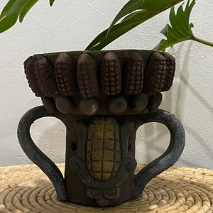 Handcrafted Mexican Clay Copal Burner -Handcrafted and Hand-Painted | Perfect for Ceremonies | Authentic Mexican Folk A