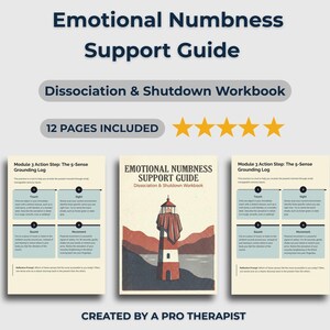 Emotional Numbness Support Guide | Dissociation & Shutdown Workbook | Somatic Safety Cues
