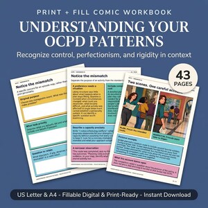 OCPD Workbook. Perfectionism Worksheets, Control, Rigidity, Overcontrol. Therapy Sheets, Mental Health Psychology, Personal Self-Reflection