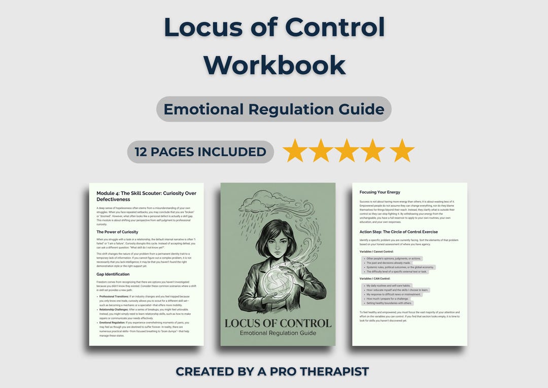 Locus of Control Workbook | Emotional Regulation Guide | Stoic ...