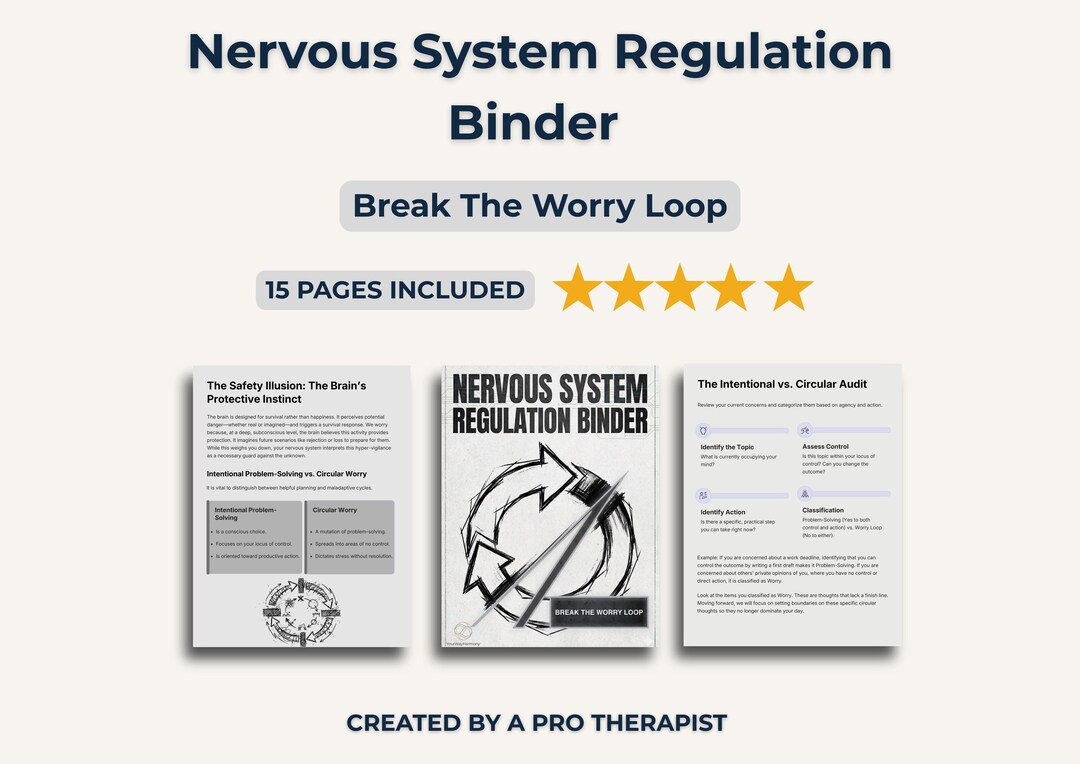 Nervous System Regulation Binder | Break the Worry Loop | CBT ...