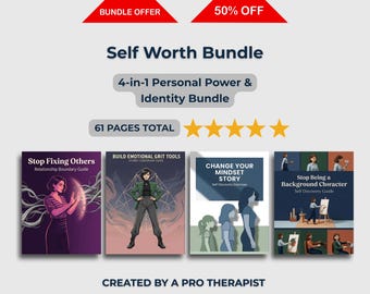 Self Worth Bundle - Process Difficult Emotions | Nervous System Support | Deep Reflection Worksheets And Tools