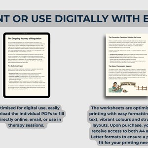 Pu&ograve; includere: Grafica digitale con il testo "STAMPA O USA DIGITALMENTE CON FACILIT&Agrave;". L'immagine mostra un tablet che mostra un documento intitolato "The Ongoing Journey of Regulation" e un foglio di lavoro stampato intitolato "The Prevention Paradigm: Building the Fence".