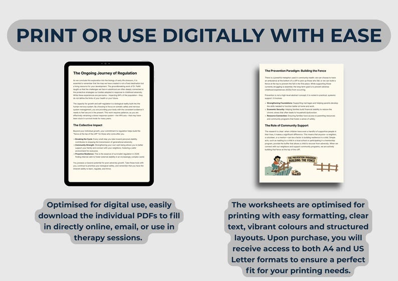 Pu&ograve; includere: Grafica digitale con il testo "STAMPA O USA DIGITALMENTE CON FACILIT&Agrave;". L'immagine mostra un tablet che mostra un documento intitolato "The Ongoing Journey of Regulation" e un foglio di lavoro stampato intitolato "The Prevention Paradigm: Building the Fence".