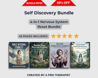 Self Discovery Bundle | Work Through Shadows | Calm Overwhelm With Somatic Tools | Growth Workbook