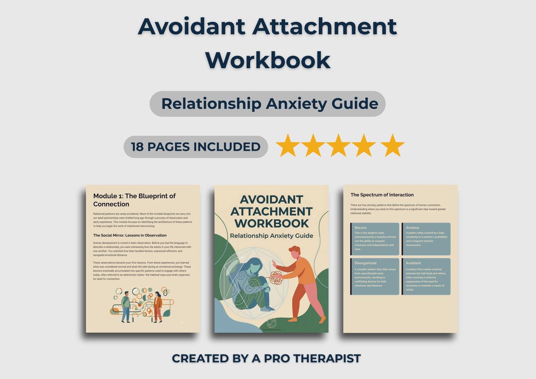 Avoidant Attachment Workbook | Relationship Anxiety Guide | Secure Love ...