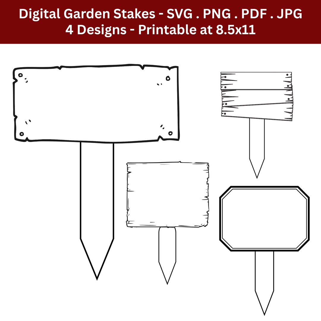 Sign Stake Svg Garden Stakes SVG Bundle, Outdoor Sign PNG Clipart, Printable Plant ...