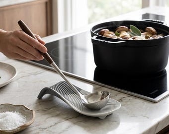 Löffelablage aus Silikon, hitzebeständiger Utensilienhalter, moderner Tropfenfänger