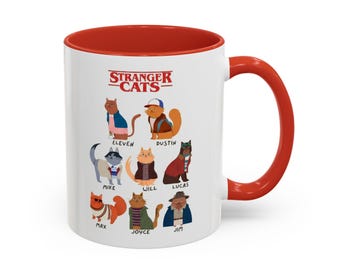 Taza de café con el personaje de Stranger Cats