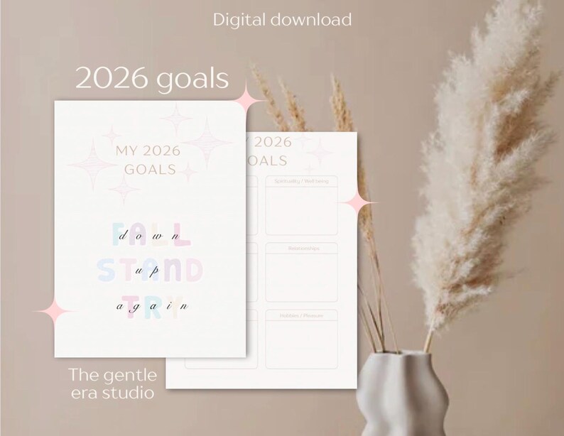 2026 Goals Planner | Gentle Goal Setting Workbook | Soft & Intentional ...