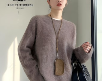Wool Cashmere Sweater Women, Soft Knit Pullover, Warm Winter Sweater, Loose Fit Top