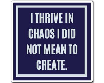 I Thrive In Chaos I Did Not Mean To Create Magnet, Funny ADHD Gift, Neurodivergent Magnet, AuDHD Humour