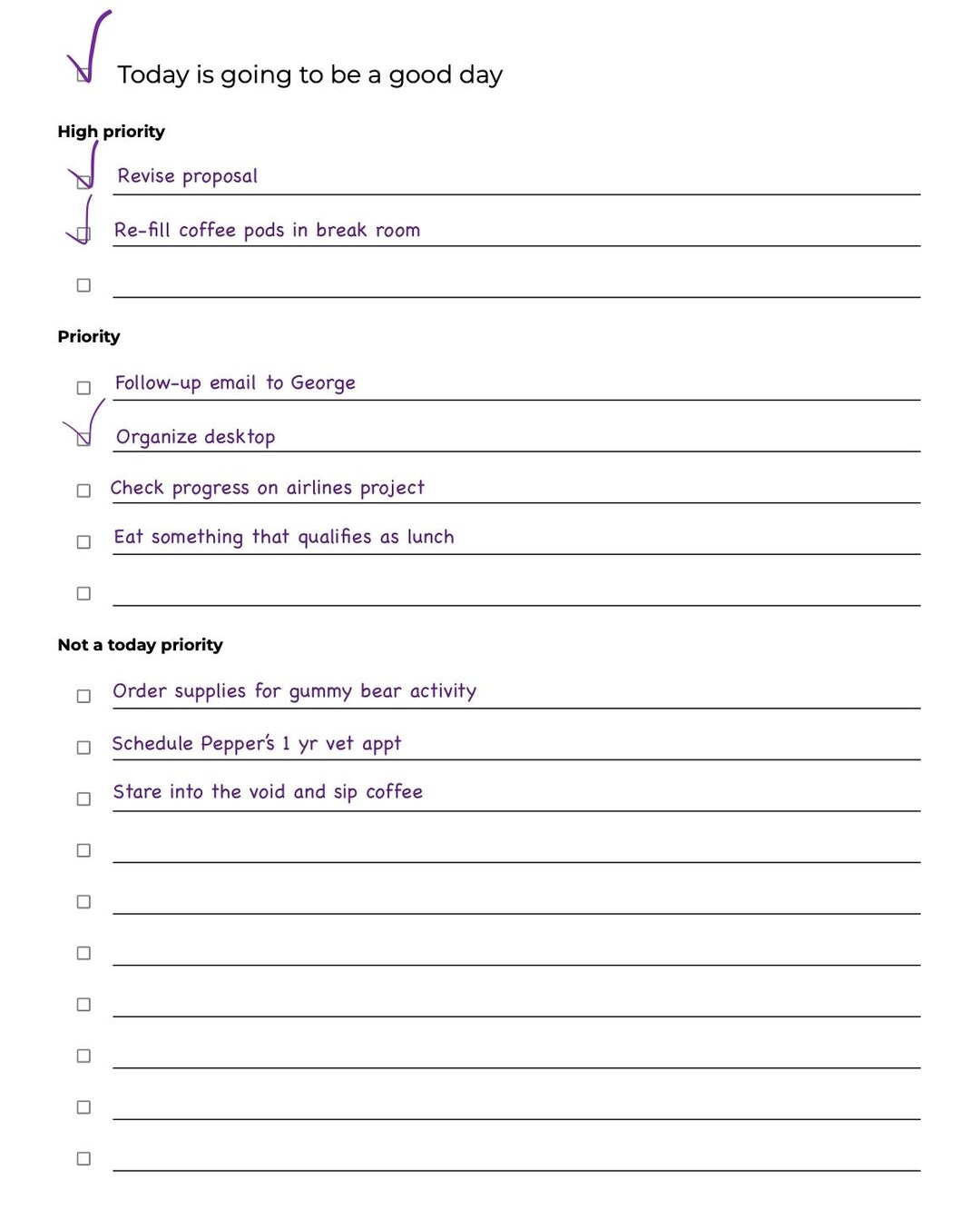 Good Day Checklists - Etsy