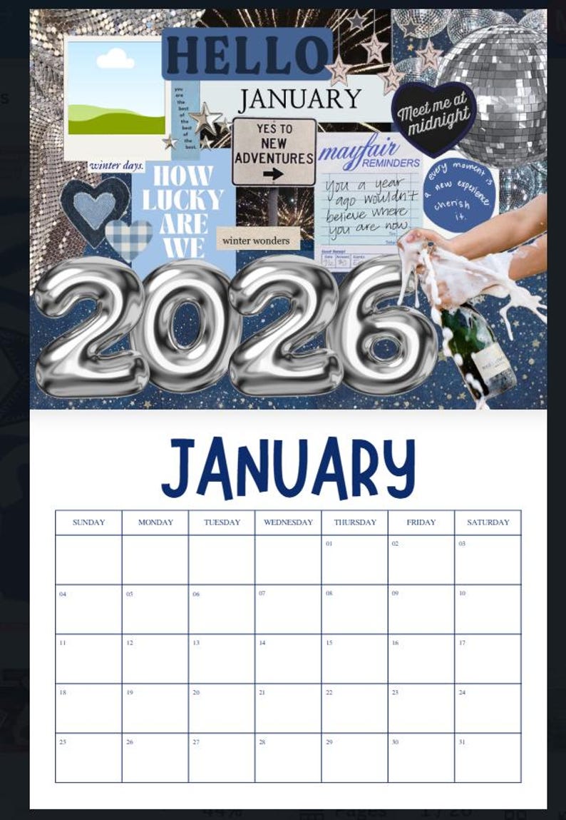2026 Custom Canva Calendar Template (digital Download) - Etsy Canada