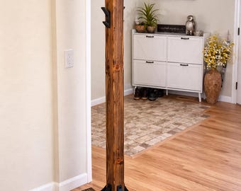 Handcrafted Wood Coat Tree – Modern Farmhouse Entryway Hall Stand