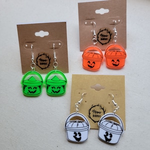 Halloween Bucket Earrings - pick your design!