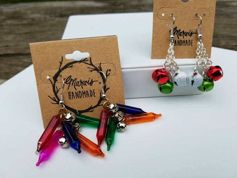 Christmas Light Earrings Ucycled Light Bulb jewelry. Awesome Etsy