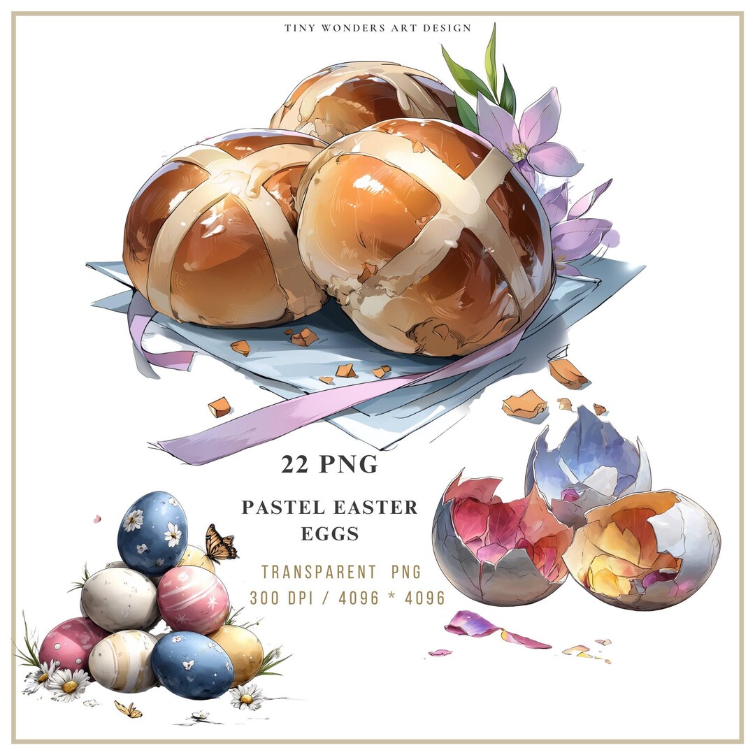 Pastel Easter Eggs Clipart Bundle – 22 Watercolor Egg PNG Files ...