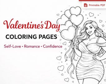 Valentine's Day Coloring Pages | Romantic Love-Themed Art (Digital Download)