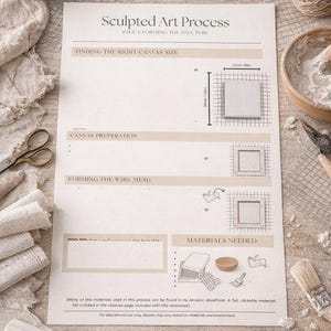 Procesgids voor gebeeldhouwde gipskunst | Zelfstudie textuurkunst | Stapsgewijze pdf + materiaalbronnen afbeelding 3