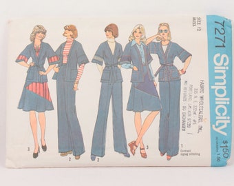 1970s Simplicity 7271 // kimono sleeve jacket and skirt // top stitched