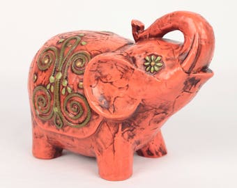 vintage Fitz & Floyd papier mache piggy bank elephant