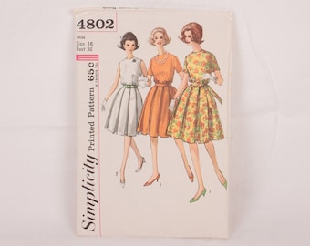 1960s Simplicity 4802 // one piece dress // size 16 bust 36