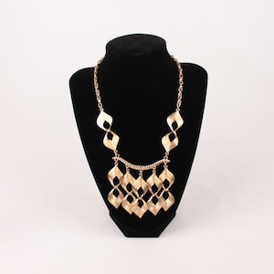 Vintage gold Toon slabbetje ketting / / abstracte