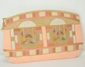 80s pastel clutch // faux leather accents