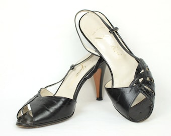 70s 80s Garolini disco heels // italian leather // size 5