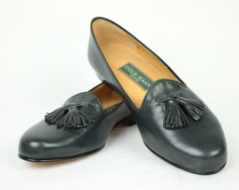 Brown Leather Two Tone COLE HAAN Tasseled Slip-on Moccasin  display picture 1