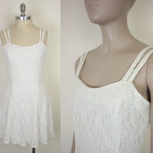 90s Y2K white lace cocktail dress // All That Jazz