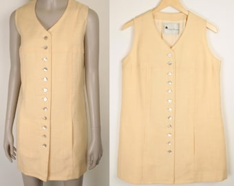 60s 70s Evan Picone tunic or mini dress // slit pockets
