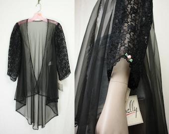 80s lace sleeve pegnoir // NWT dead stock