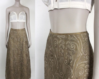 Lena Medoyeff silk skirt // embroidered maxi