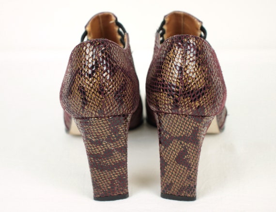 80s 90s booties // metallic snake // size 9 - image 6