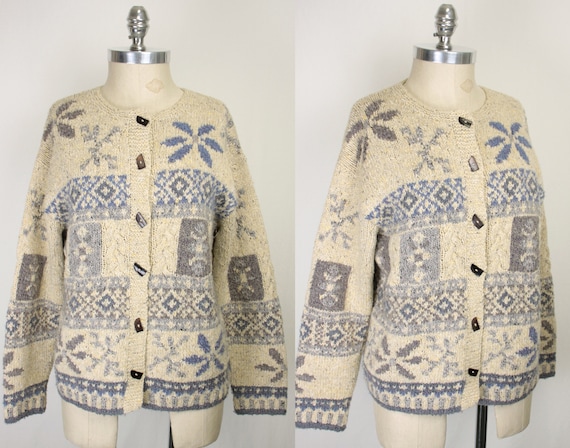 90s Y2K Sigrid Olsen cardigan // shell buttons - Gem