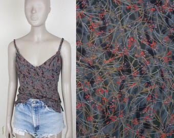 vintage BCBG Max Azria tank top // twisted straps // abstract print