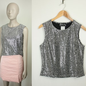 90s Y2K faux sequin sleeveless top // All That Jazz