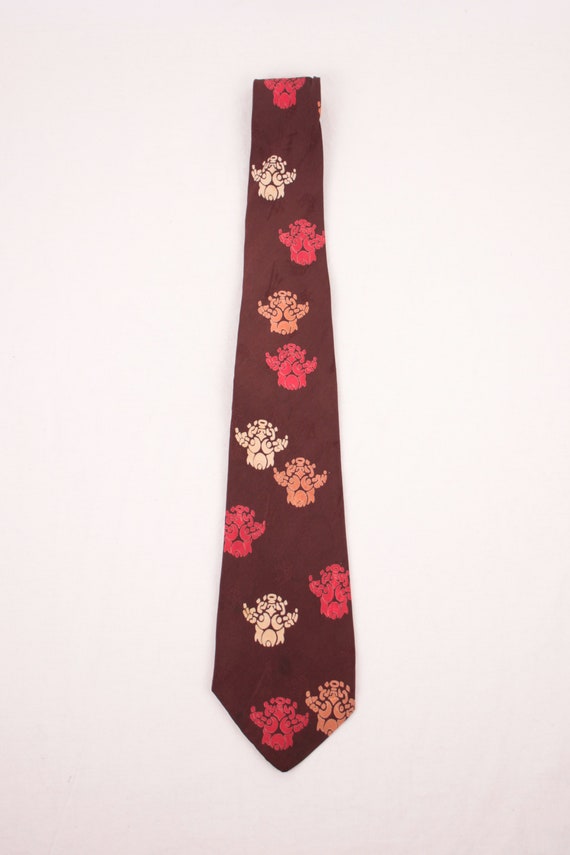 60s 70s novelty tie // crown and scepter damask - image 2