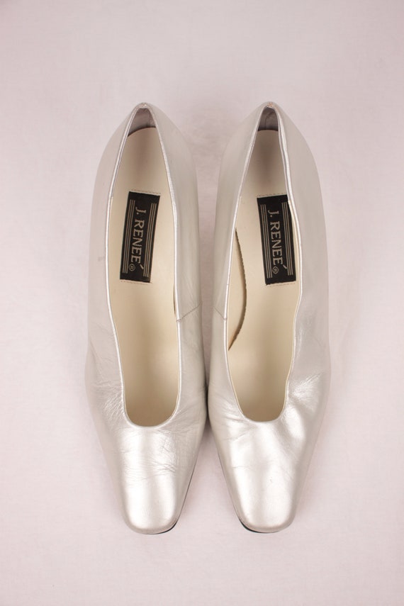 80s acrylic and pearl heels // high vamp // silve… - image 4